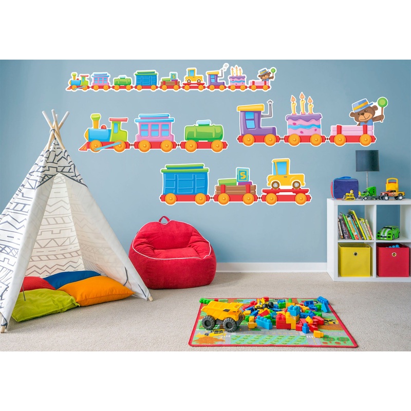 Nursery:  Toy Trains Collection        –   Removable Wall   Adhesive Decal