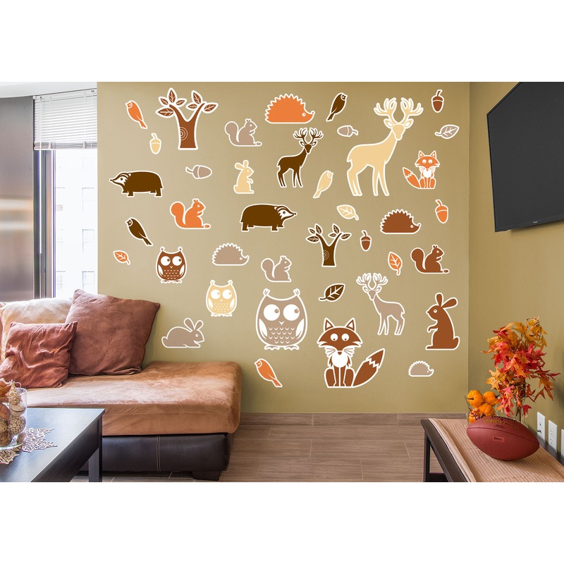 Seasons Decor: Autumn Animals Collection        –   Removable Wall   Adhesive Decal