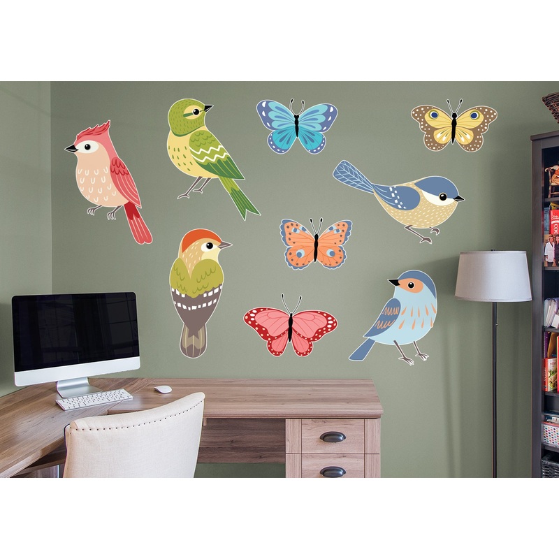 Seasons Decor: Seasons Decor Spring Birds and Butterflies  Collection        –   Removable Wall   Adhesive Decal