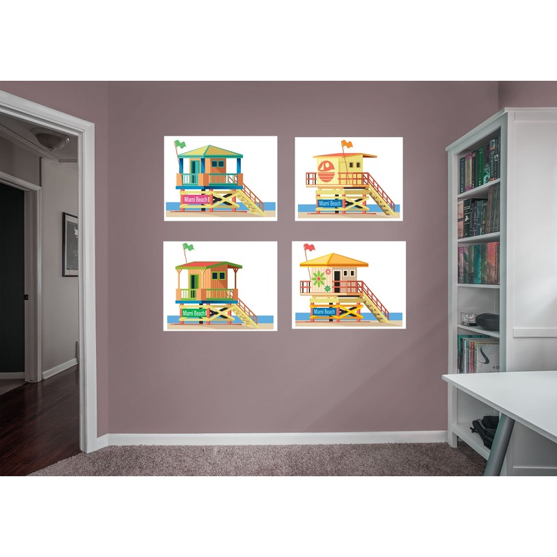 Seasons Decor:  Summer Miami Beach Collection        –   Removable Wall   Adhesive Decal