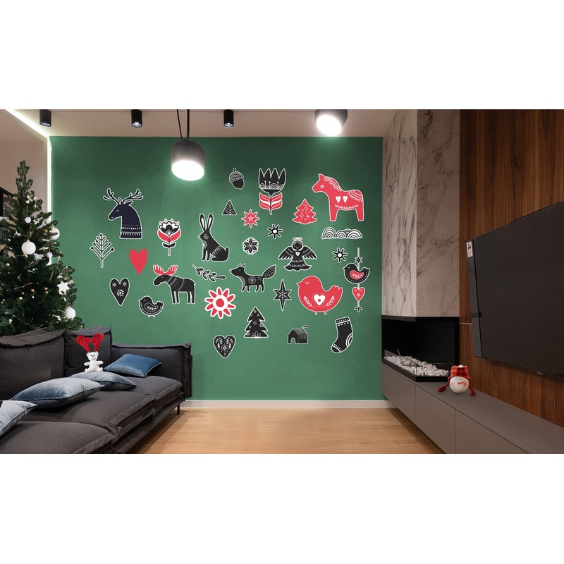 Seasons Decor: Winter Red and Black Christmas Collection – Removable Adhesive Decal