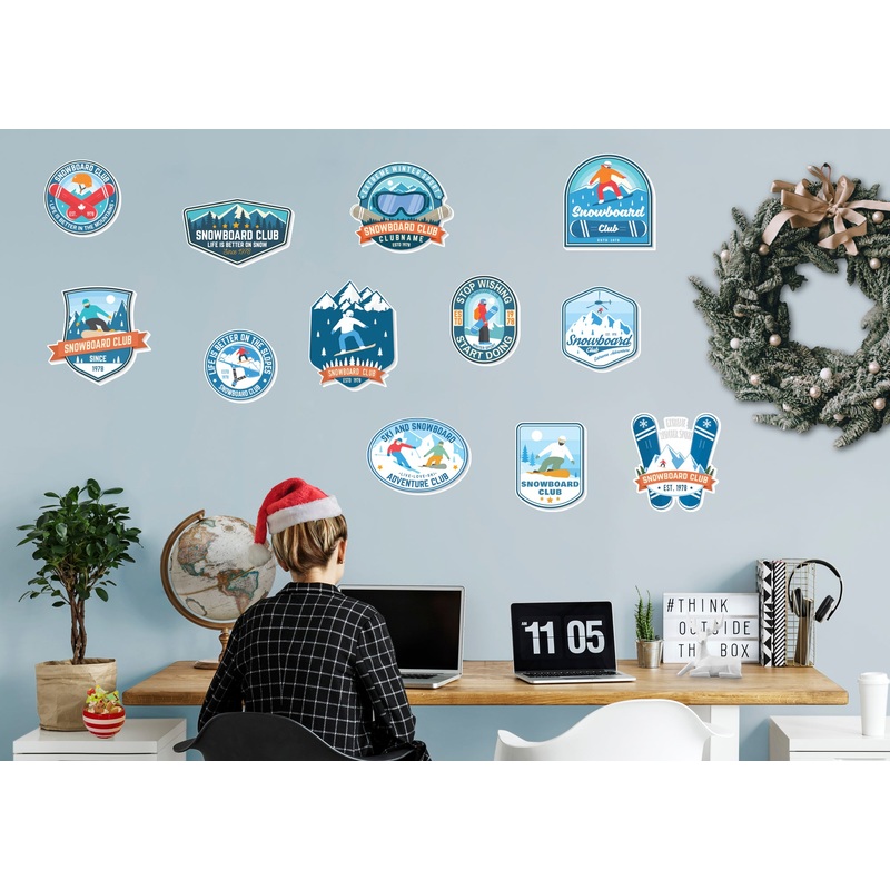 Seasons Decor: Winter Ski and Snowboard Collection – Removable Adhesive Decal