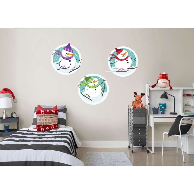 Seasons Decor: Winter Three Snowmen Collection – Removable Adhesive Decal