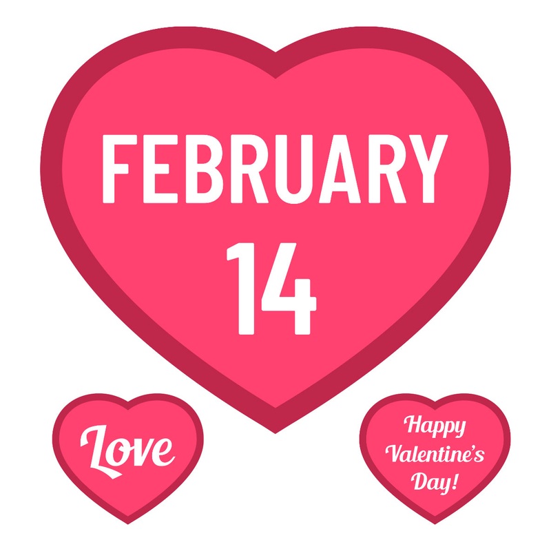 Valentine’s Day: February 14 Icon – Removable Adhesive Decal