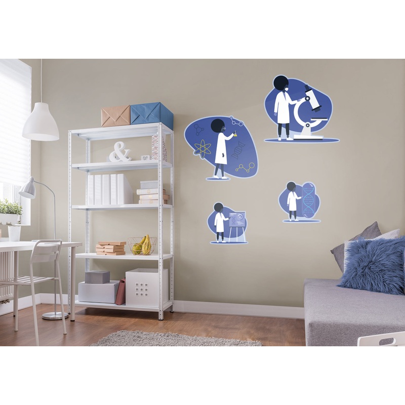 Women in Science Scientist AFRO Collection  – Removable Wall Decal