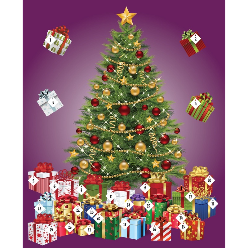 Christmas:  Gifts Calendar Dry Erase        –   Removable     Adhesive Decal