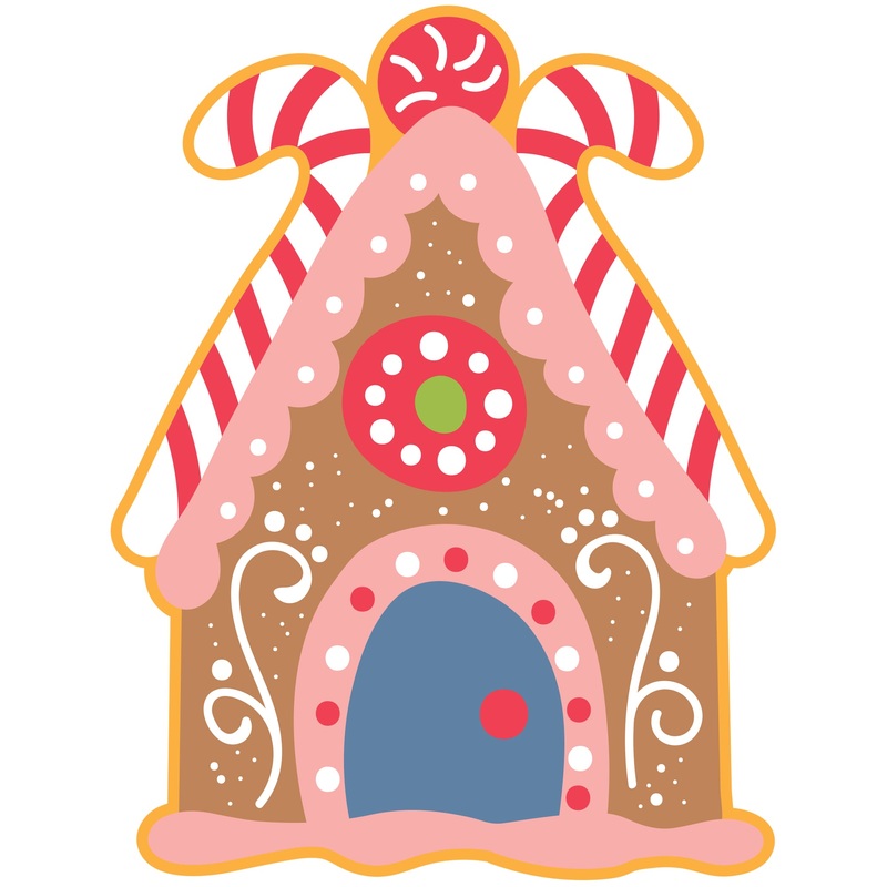 Christmas: Gingerbread House Icon – Removable Adhesive Decal