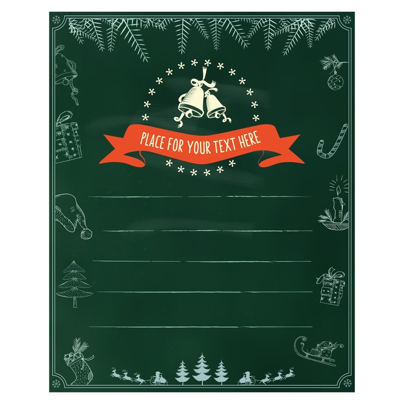 Christmas:  Green Paper Dry Erase        –   Removable     Adhesive Decal