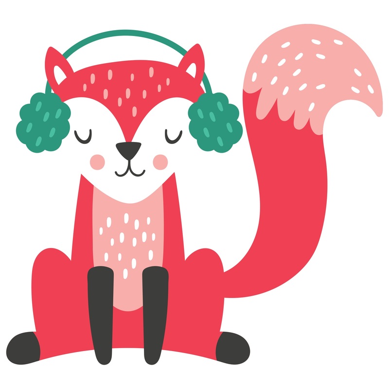 Christmas: Listening to Music Icon – Removable Adhesive Decal