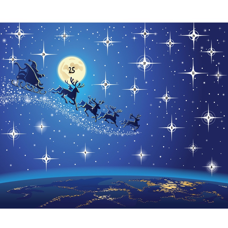 Christmas:  Reaching the Stars Calendar Dry Erase        –   Removable     Adhesive Decal
