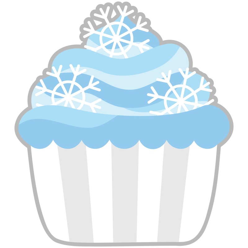 Christmas: Snowflakes Cupcake Icon – Removable Adhesive Decal