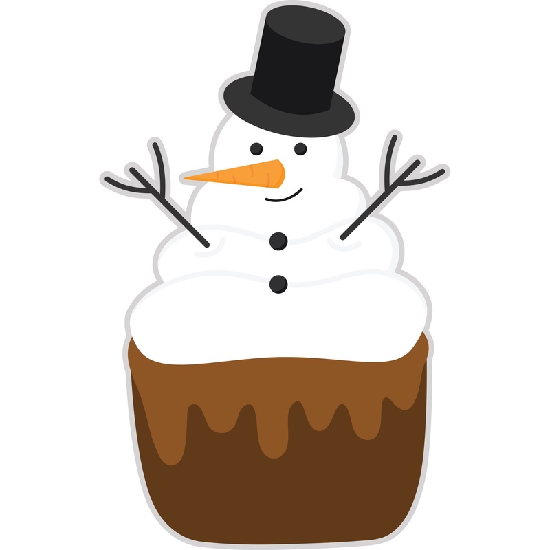 Christmas: Snowman Cupcake Icon – Removable Adhesive Decal