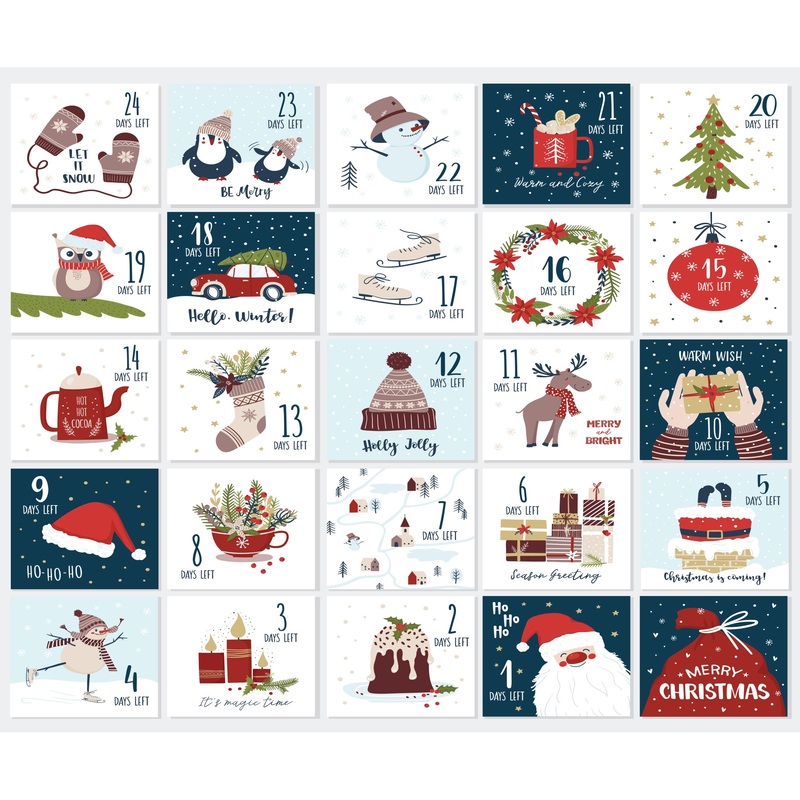 Christmas: Two Penguins Calendar Dry Erase        –   Removable     Adhesive Decal