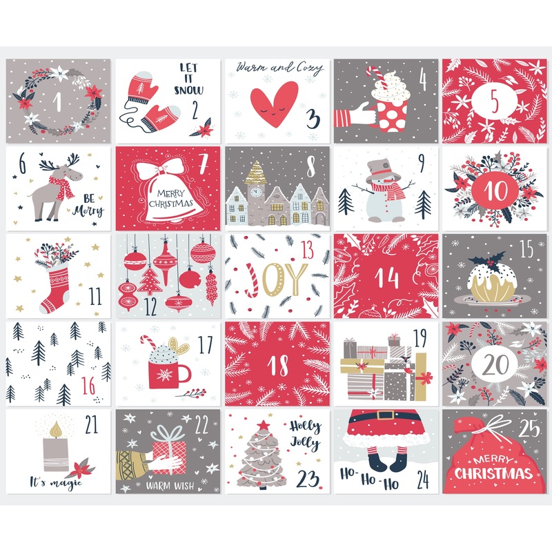 Christmas:  Warm and Cozy Calendar Dry Erase        –   Removable     Adhesive Decal