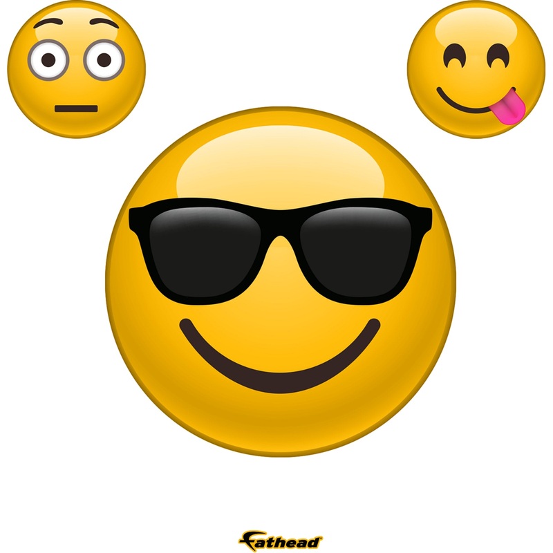 Faces:  Sunglasses Smiley        –   Removable     Adhesive Decal