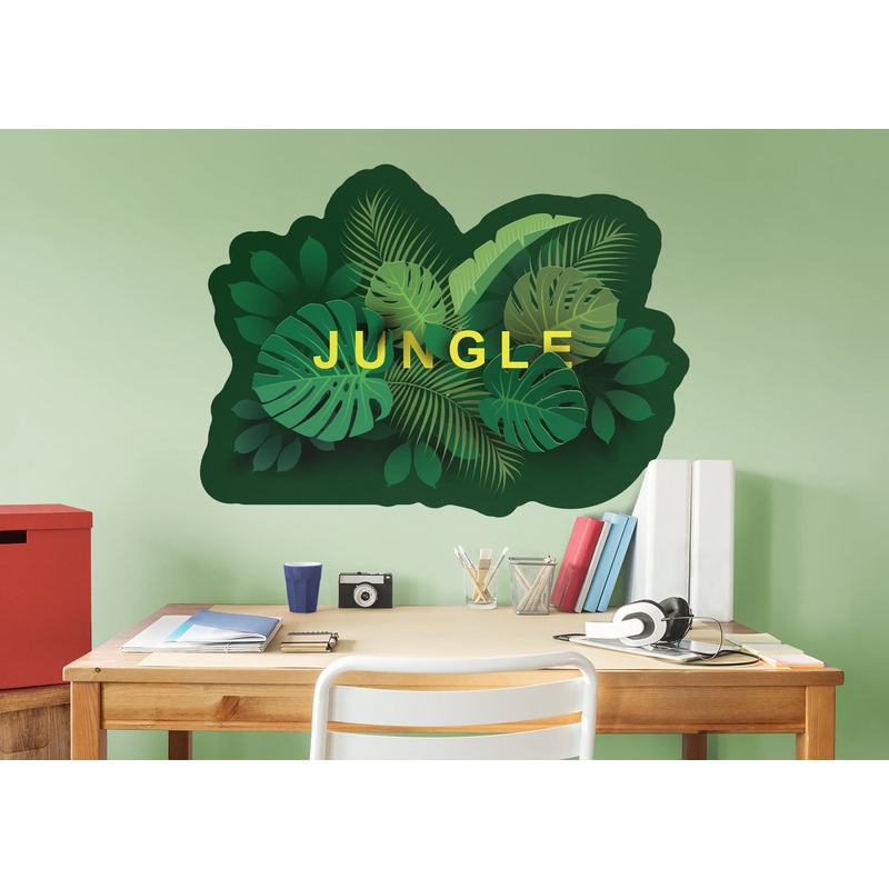 Jungle: Jungle Green Leaves Icon        –   Removable     Adhesive Decal