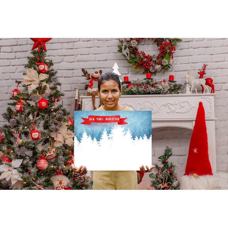 New Years:  Resolution White Trees Dry Erase        –      Dry Erase Foam Core