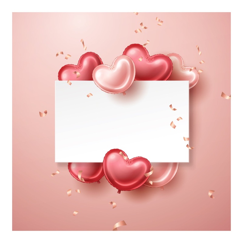 Valentine’s Day: Balloons Dry Erase        –   Removable     Adhesive Decal