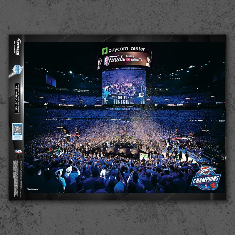 2025 Champions Celebration – Peel & Stick Poster – Official NBA – Oklahoma City Thunder – Reusable Vinyl Wall Decal