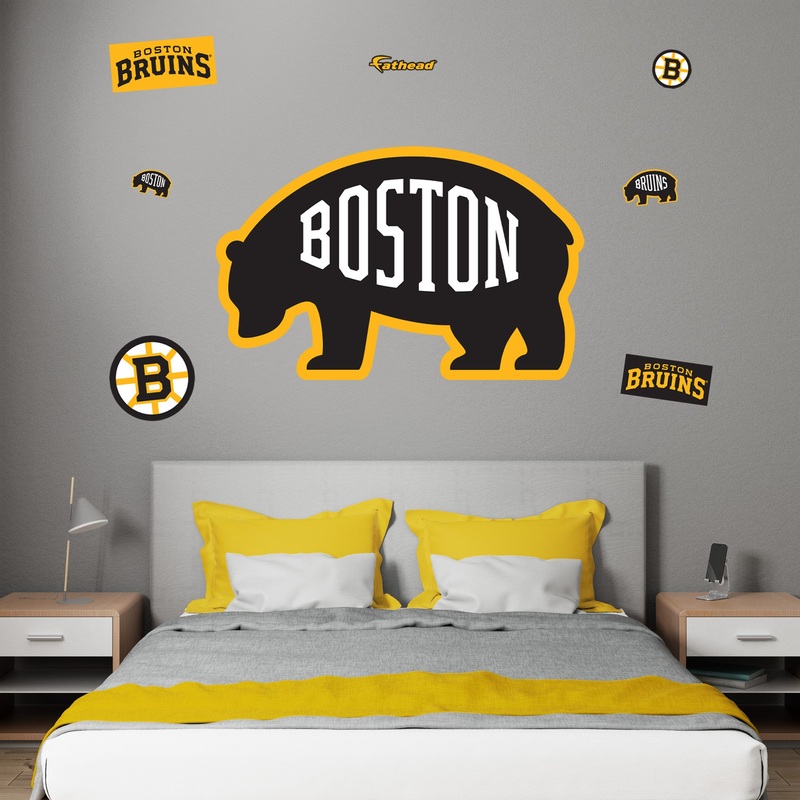Boston Bruins – RealBig Secondary Logo Collection – Official NHL – Reusable Vinyl Wall Decals
