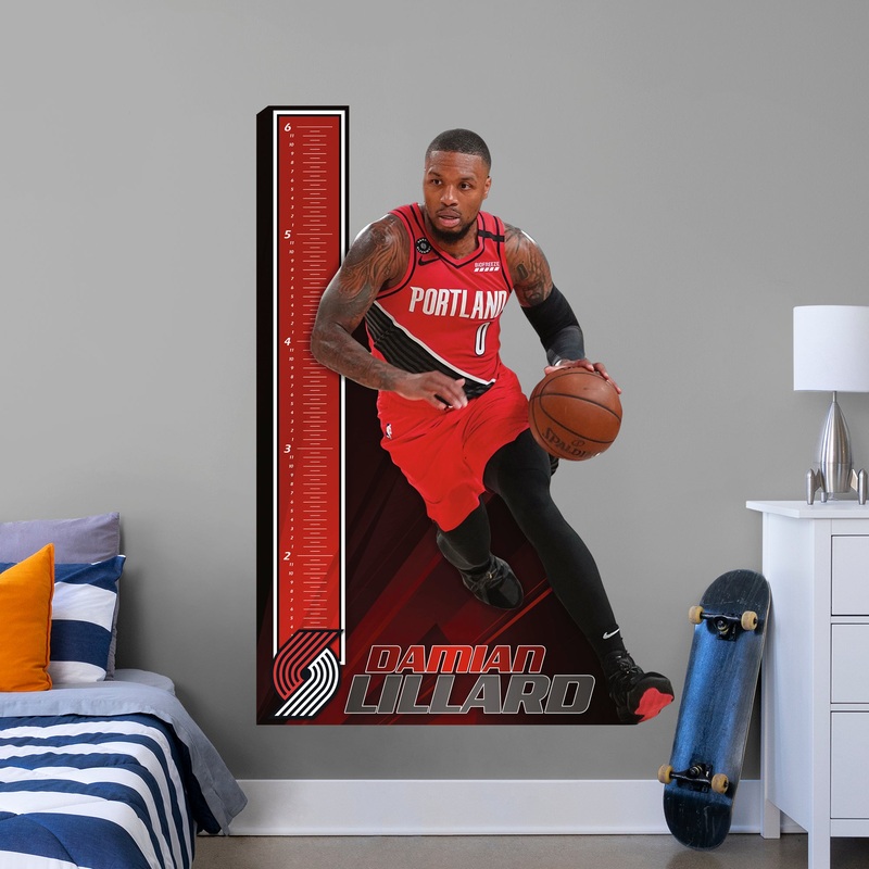 Damian Lillard – Growth Chart – Official NBA – Portland Trail Blazers – Reusable Vinyl Wall Decal