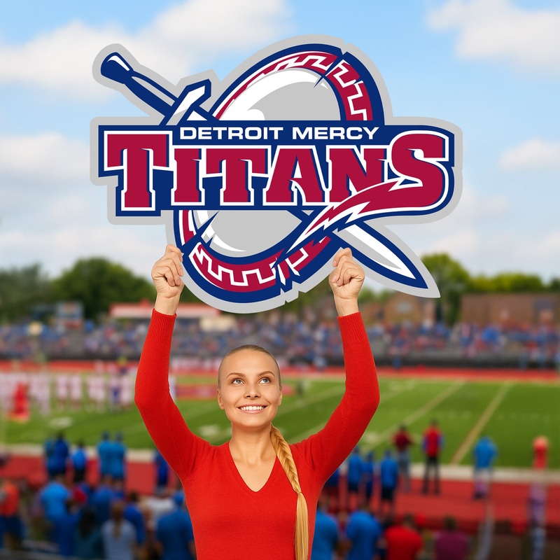 Detroit Mercy Titans Logo – Big Head – Official NCAA – Foam Core Cutout