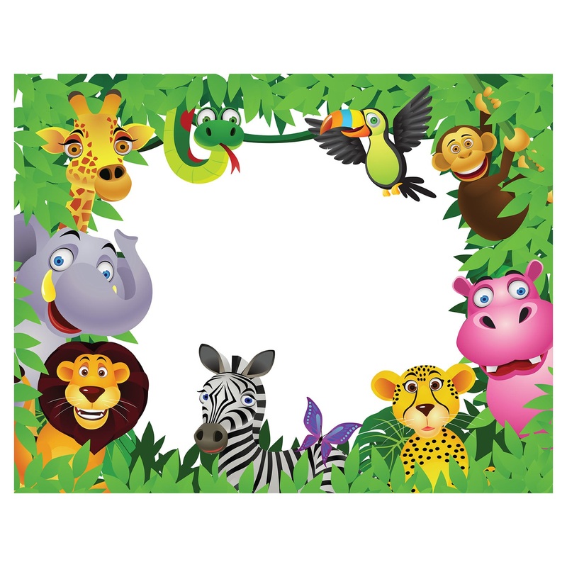 Jungle:  Animals Dry Erase        –   Removable Wall   Adhesive Decal