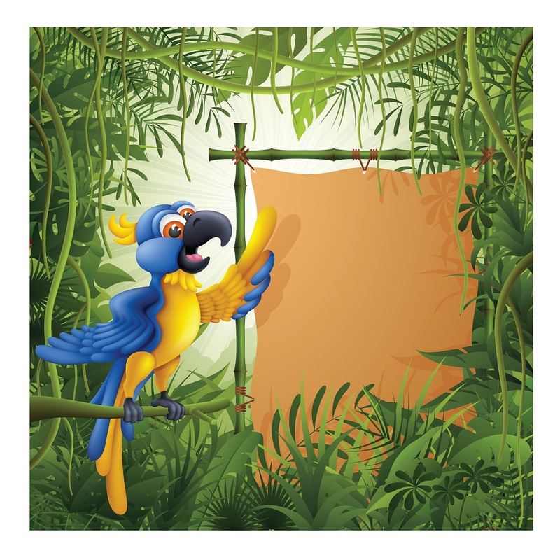 Jungle:  Blue Parrot Dry Erase        –   Removable Wall   Adhesive Decal