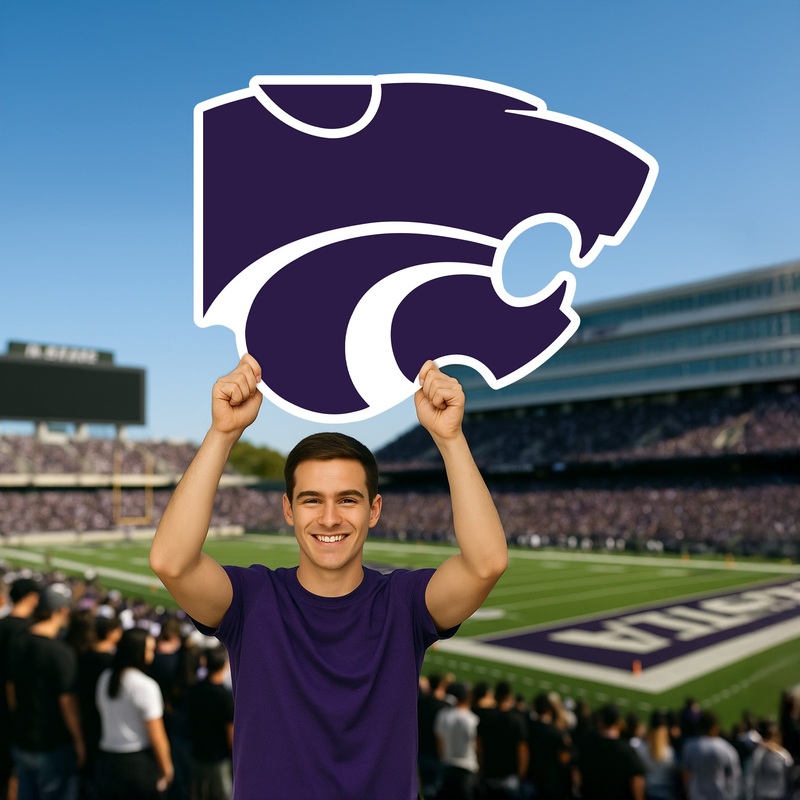 Kansas State Wildcats Logo – Big Head – Official NCAA – Foam Core Cutout