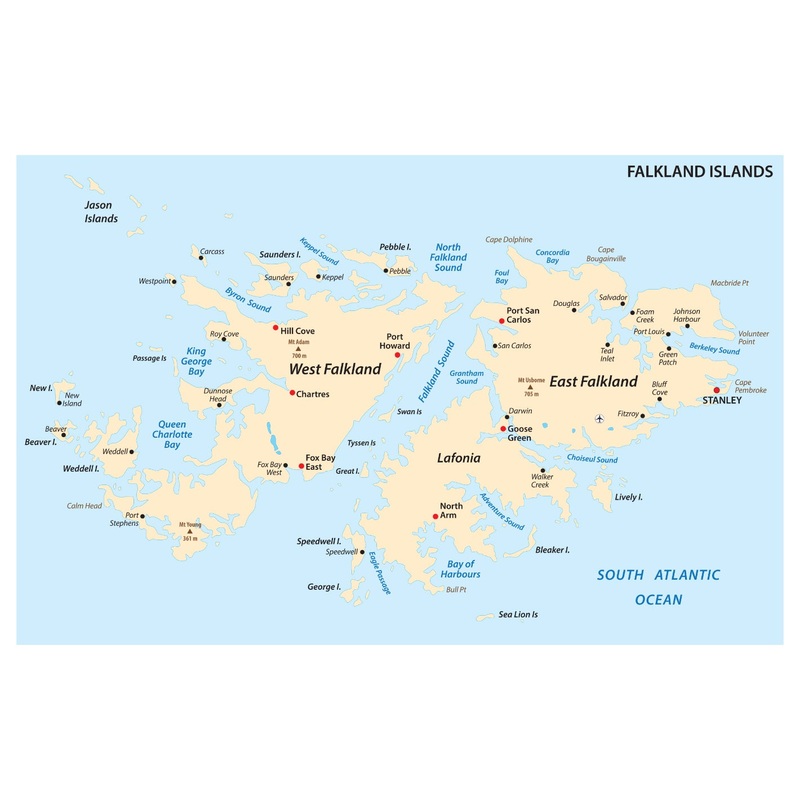 Maps of South America: Falkland Islands Mural        –   Removable     Adhesive Decal
