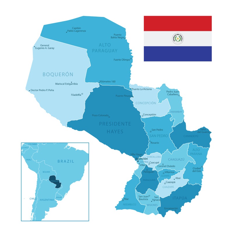 Maps of South America: Paraguai Mural        –   Removable     Adhesive Decal