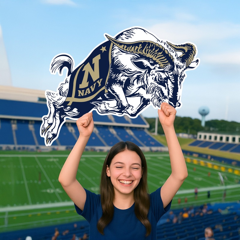 Navy Midshipmen Logo – Big Head – Official NCAA – Foam Core Cutout