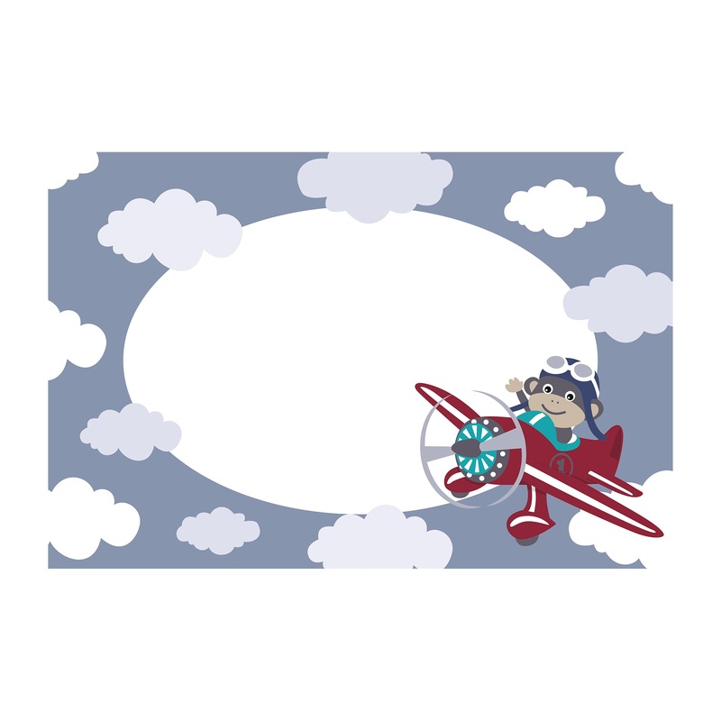 Nursery: Planes Monkey Dry Erase        –   Removable Wall   Adhesive Decal