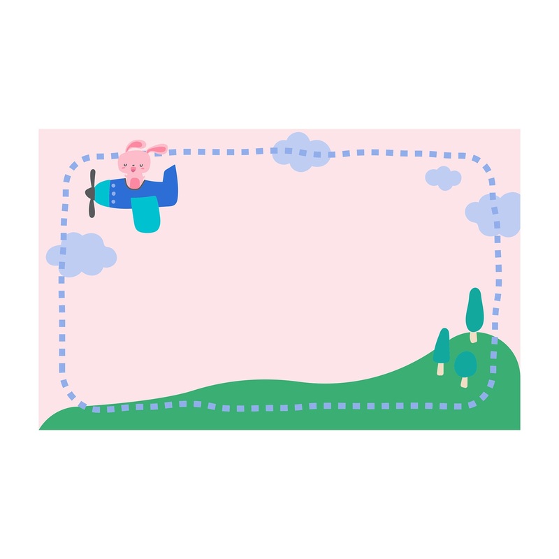 Nursery: Planes Pink Rabbit Dry Erase        –   Removable Wall   Adhesive Decal