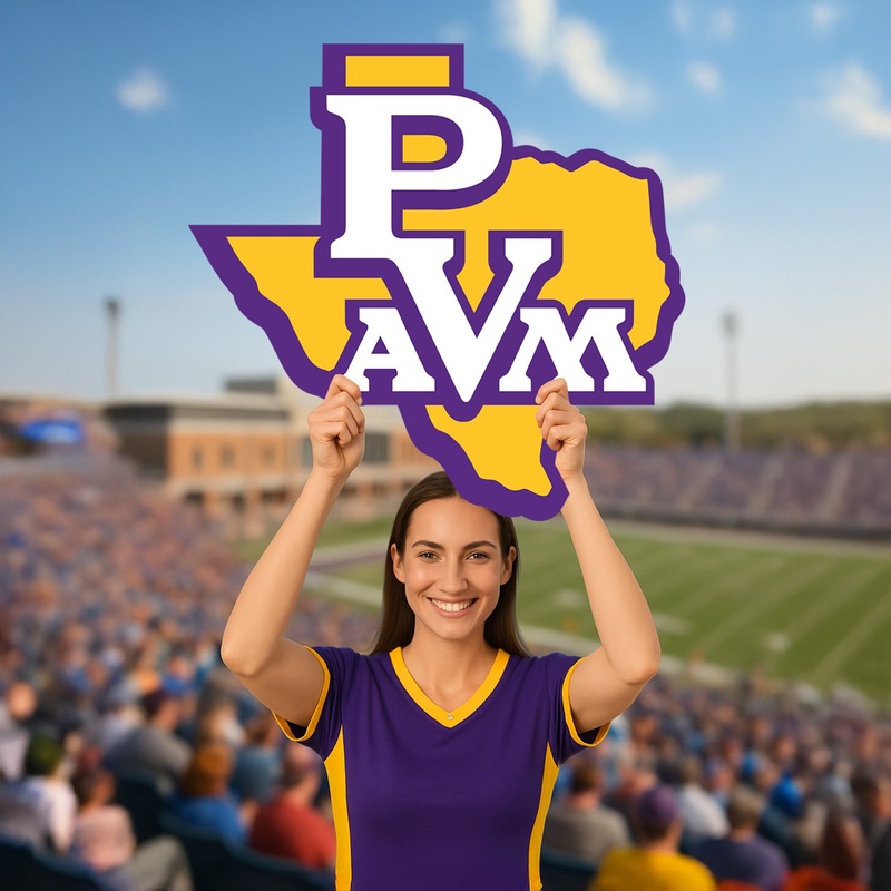 Prairie View A&M Panthers Logo – Big Head – Official NCAA – Foam Core Cutout