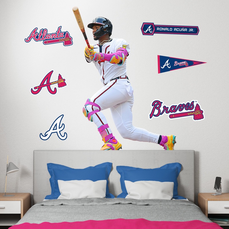 Ronald Acuna Jr. – RealBig Collection – Official MLB – Atlanta Braves – Reusable Vinyl Wall Decals