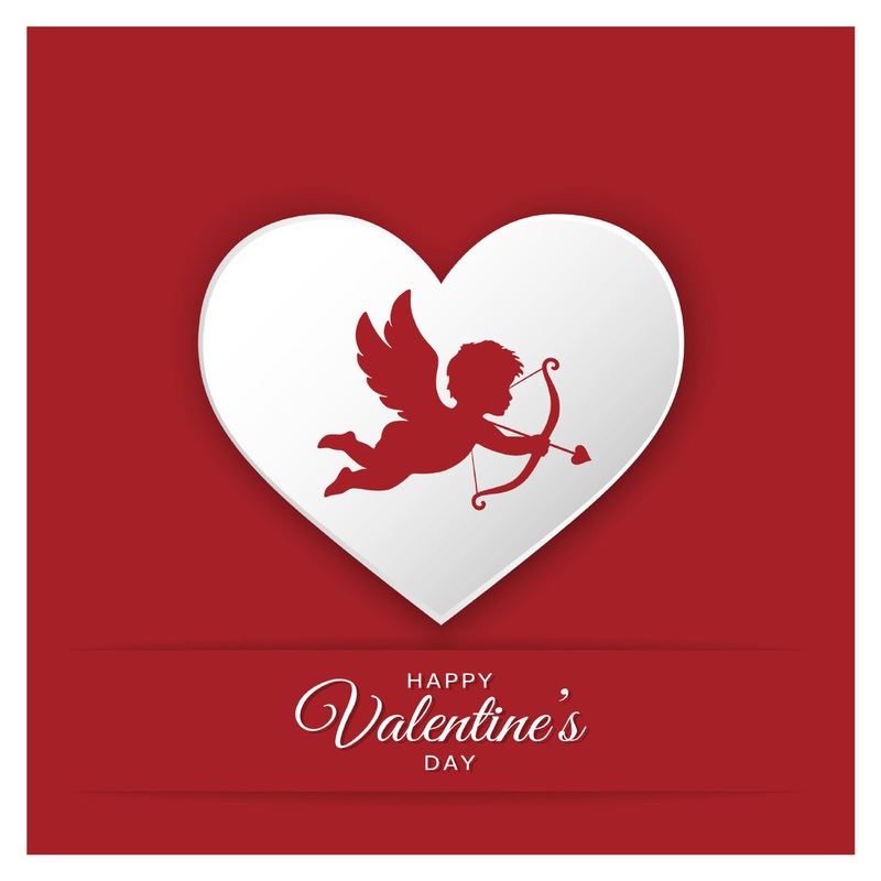 Valentine’s Day: Red Cupid Mural        –   Removable     Adhesive Decal