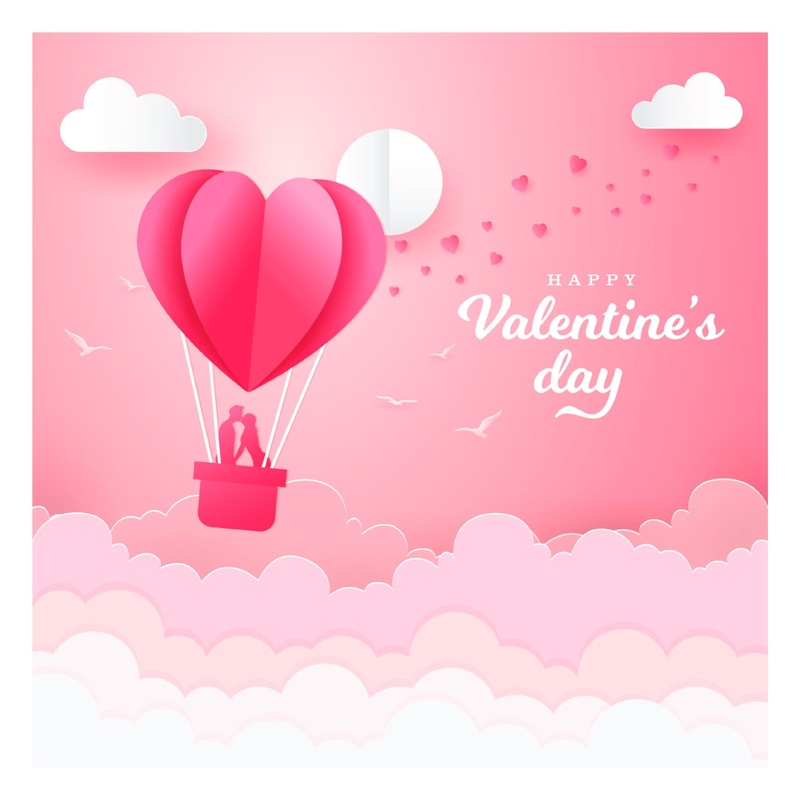 Valentine’s Day:  The Balloon of Love Mural        –   Removable     Adhesive Decal