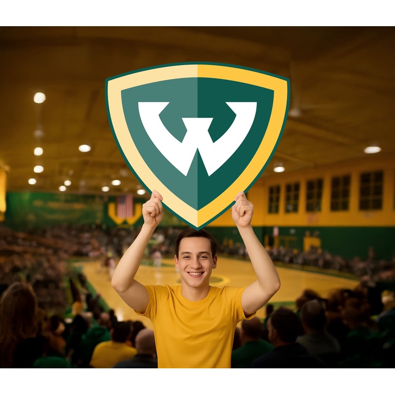 Wayne State Warriors Logo – Big Head – Official NCAA – Foam Core Cutout