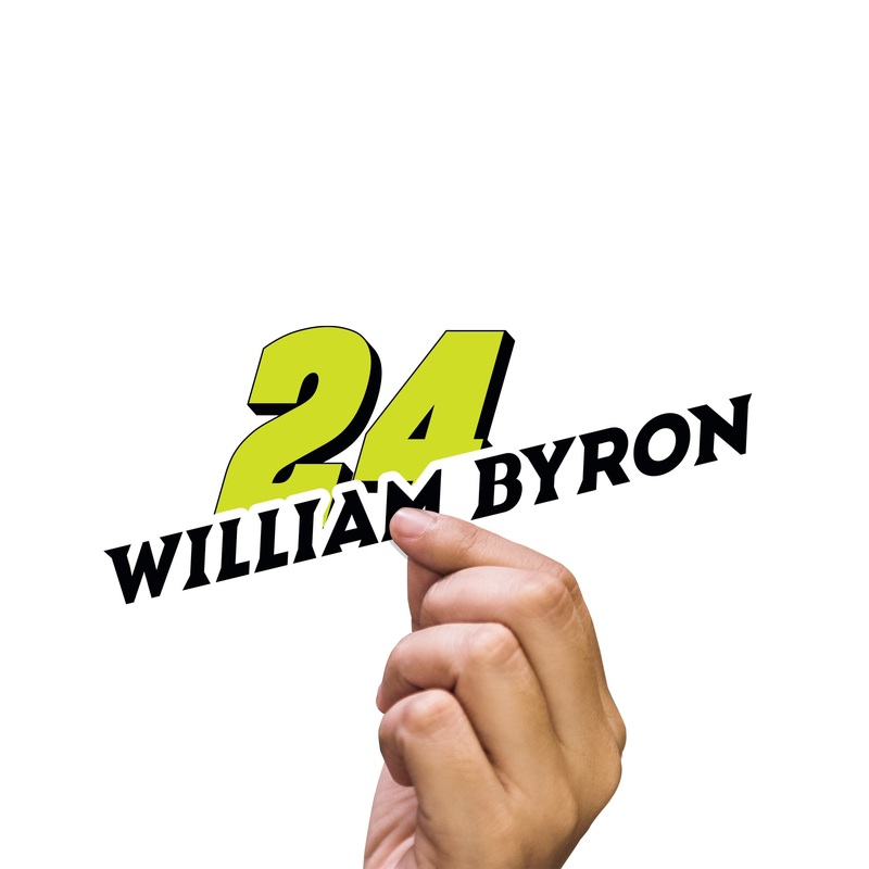 William Byron – 5 Logo Minis (Mixed Sizes) – Official NASCAR – Reusable Vinyl Decals