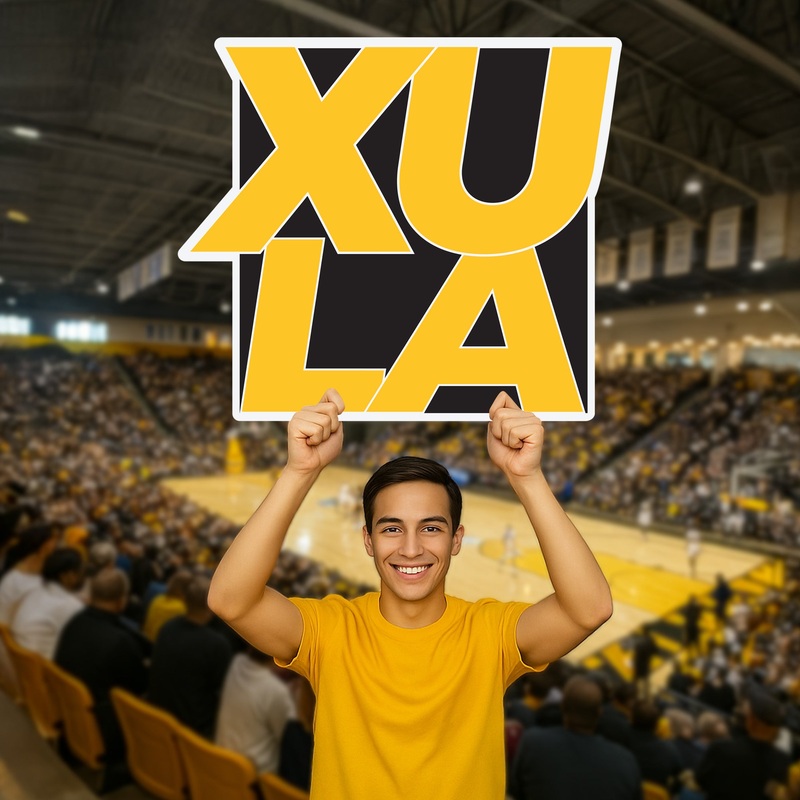 XULA Gold Rush Logo – Big Head – Official NCAA – Foam Core Cutout