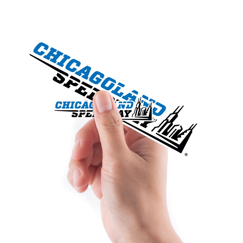 Chicagoland Speedway – 5 Logo Minis (Mixed Sizes) – Official NASCAR – Reusable Vinyl Decals
