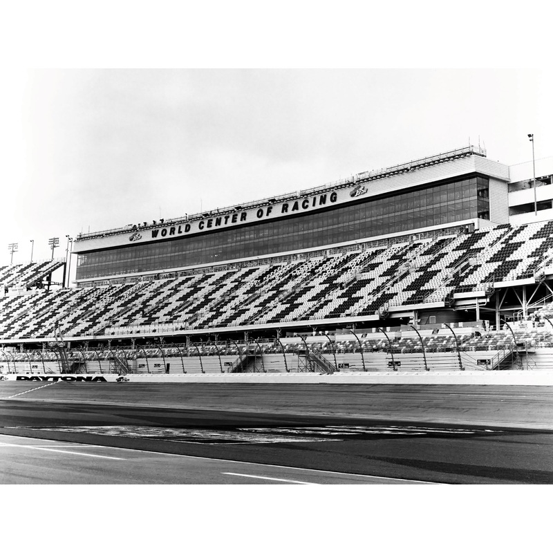 Daytona International Speedway – Black and White Mural – Peel & Stick Poster – Official NASCAR – Reusable Vinyl Wall Decal