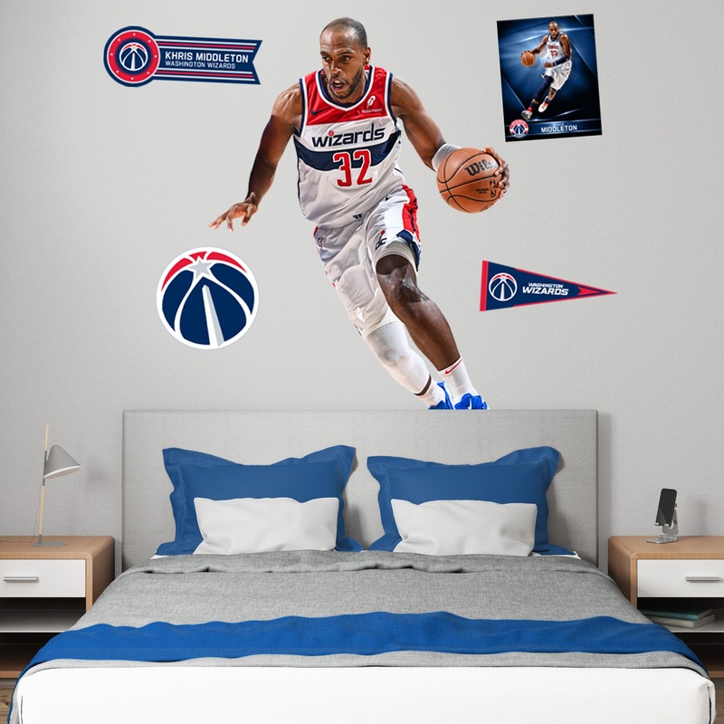 Khris Middleton – RealBig Collection – Official NBA – Washington Wizards – Reusable Vinyl Wall Decals