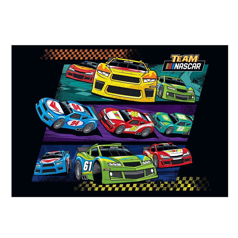 Kids Cars Mural – Peel & Stick Poster – Official NASCAR – Reusable Vinyl Wall Decal