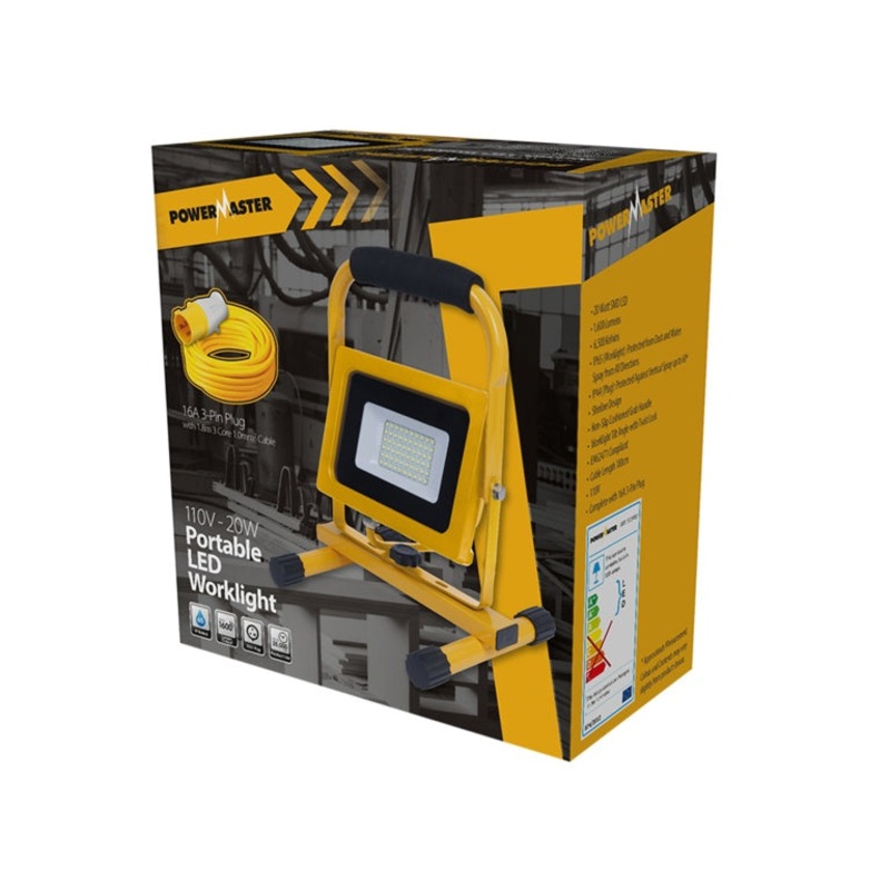Powermaster 110v Slim Worklight IP65 1600lm 20w