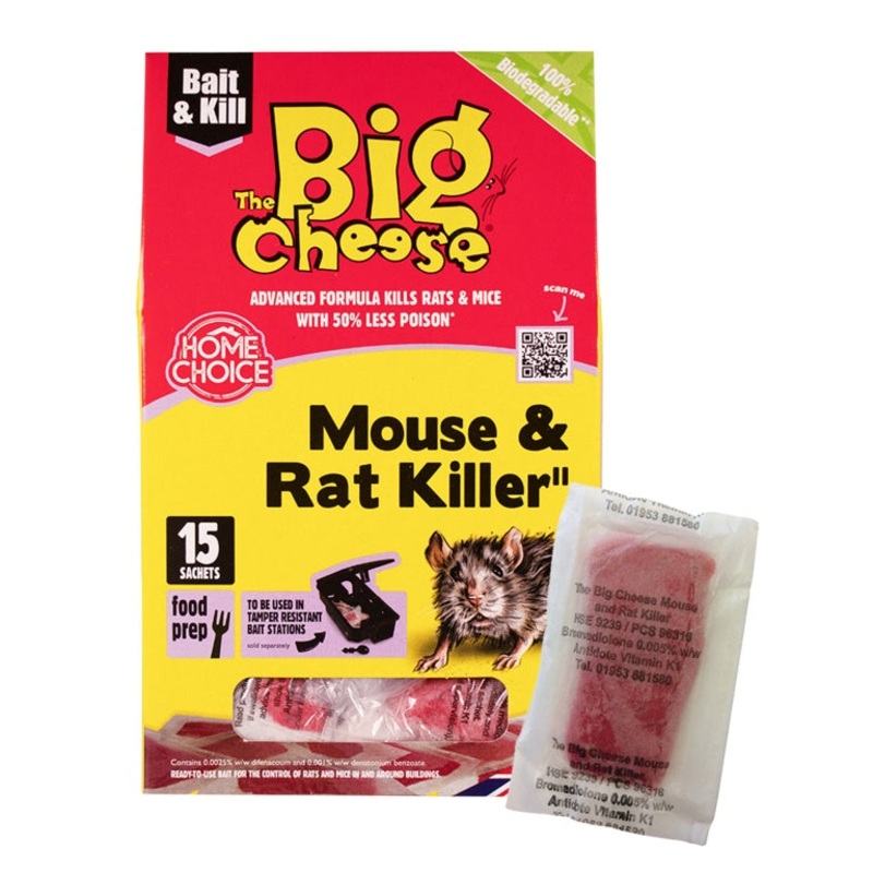 The Big Cheese Mouse & Rat Killer – 15 Sachets