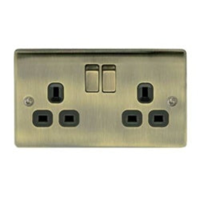 BG 2 Gang Socket|Antique Brass