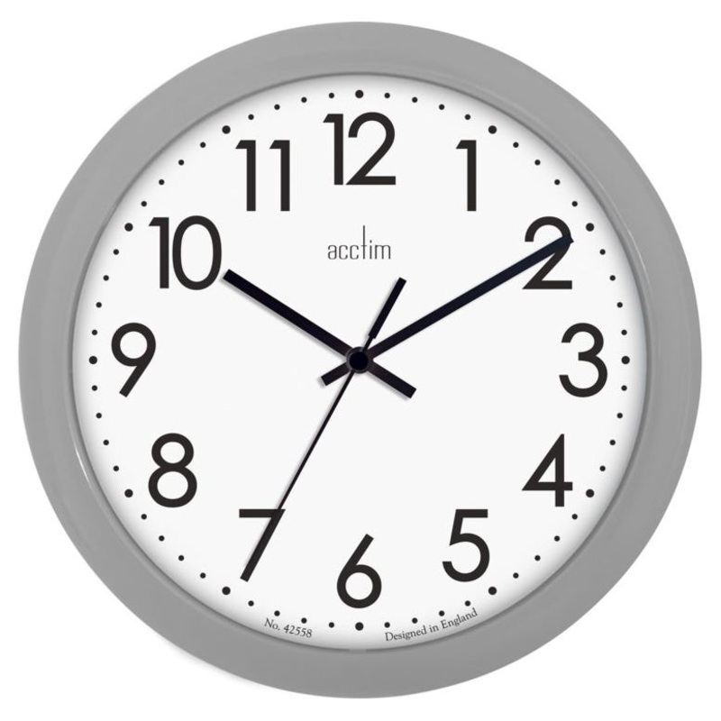 Acctim Abingdon Wall Clock|Grey 25.5cm|White 25.5cm