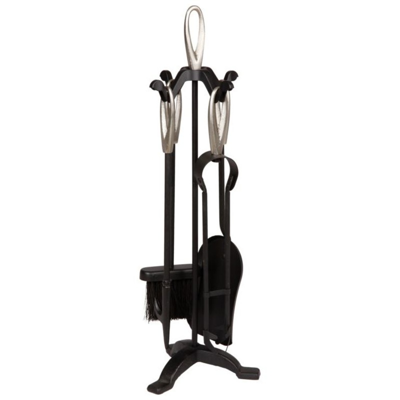 Hearth & Home Black Companion Set With Pewter Handles 5 Piece 24
